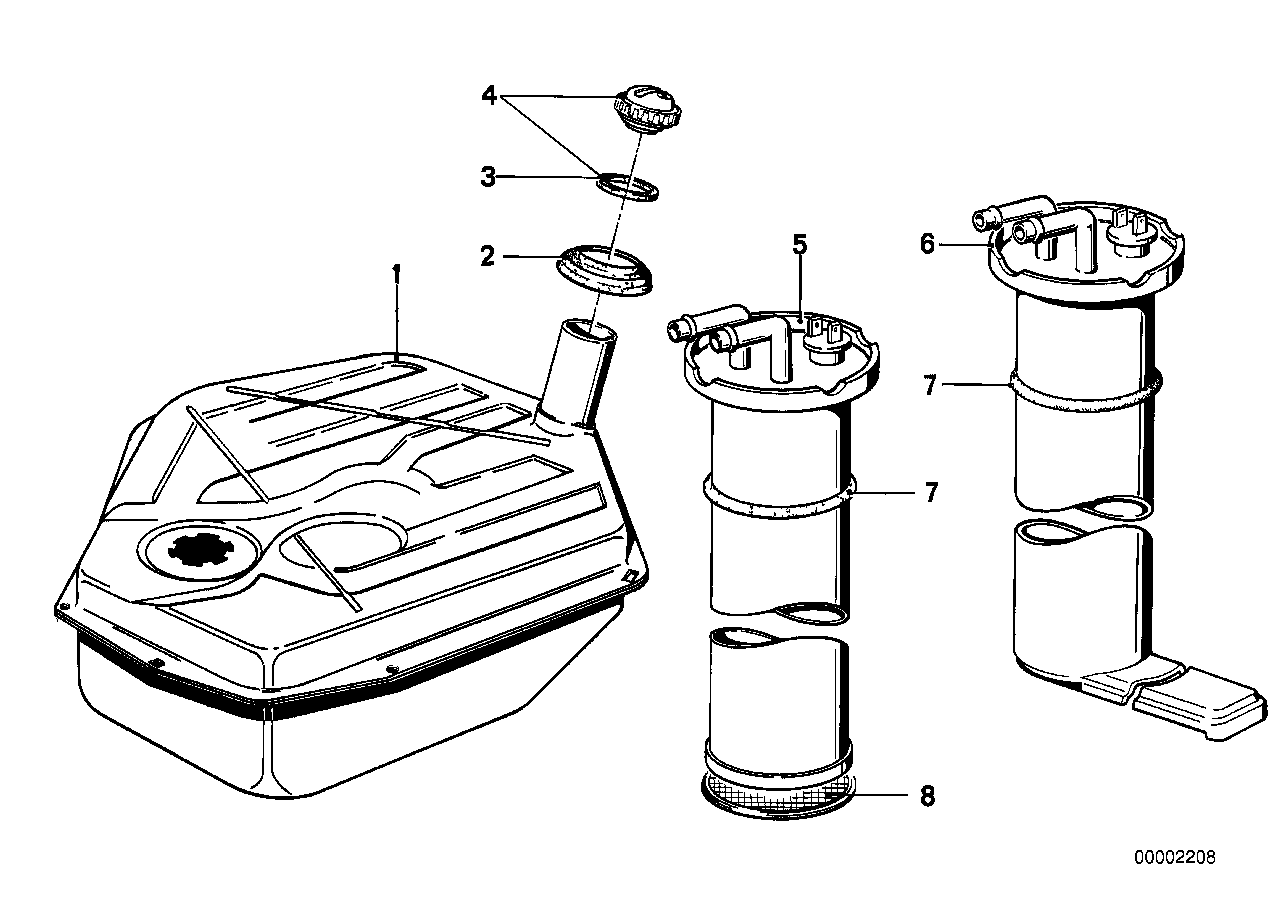 Fuel tank/attaching parts