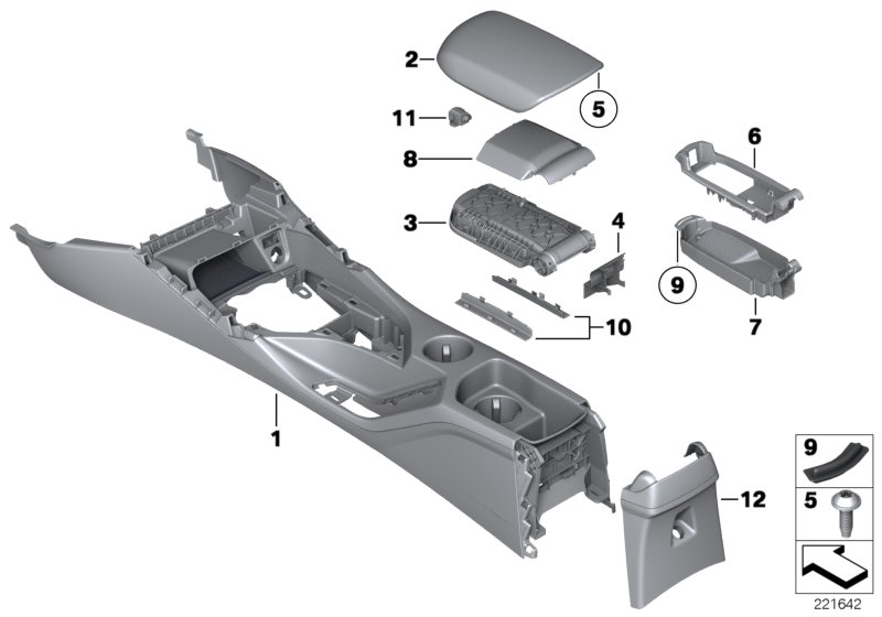 Na-inbouw armleuning middenconsole