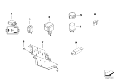 Various relays with holder