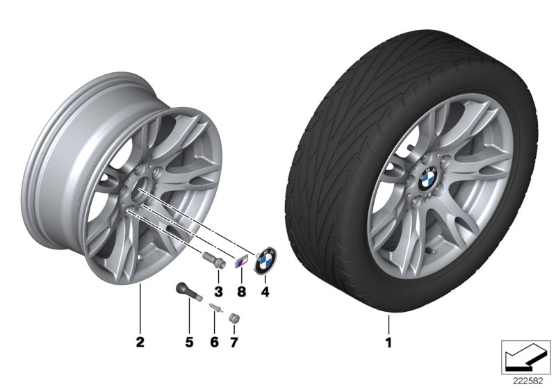 Ruota LL BMW M raggi doppi 354