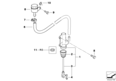 Rear brake master cylinder w container