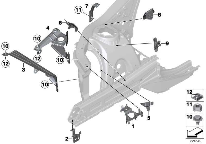 Front body bracket right