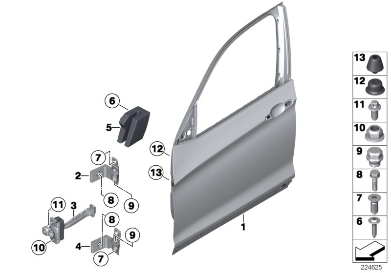 Front door-hinge/door brake