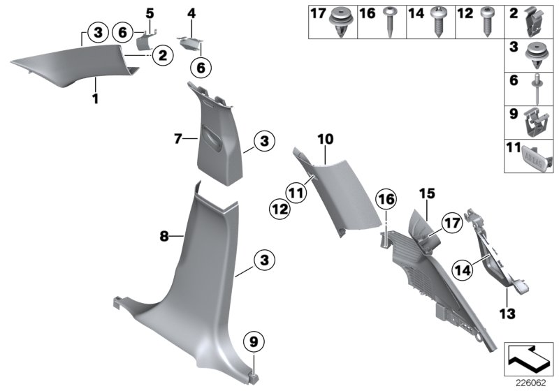 Trim panel A- / B- / C- / D-Column