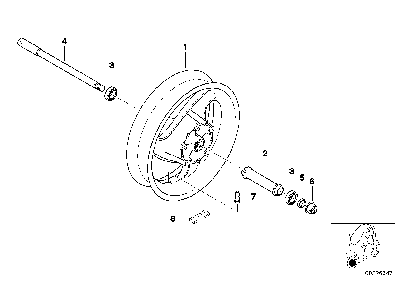 Cast rim, front