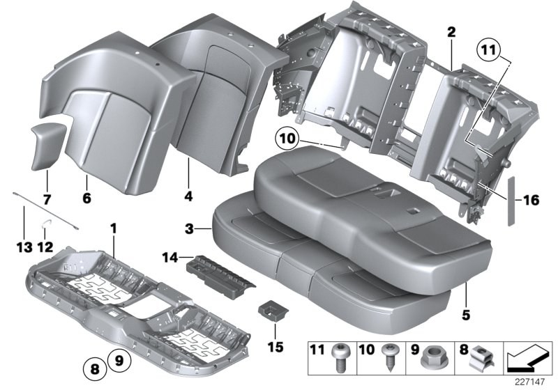 Sedile post. imbott. e riv. sedile base