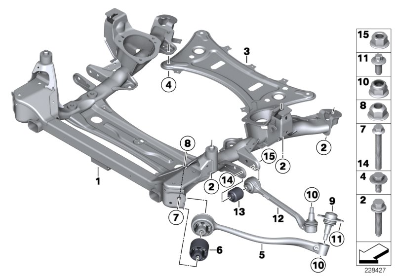 Frnt axle support,wishbone/tension strut