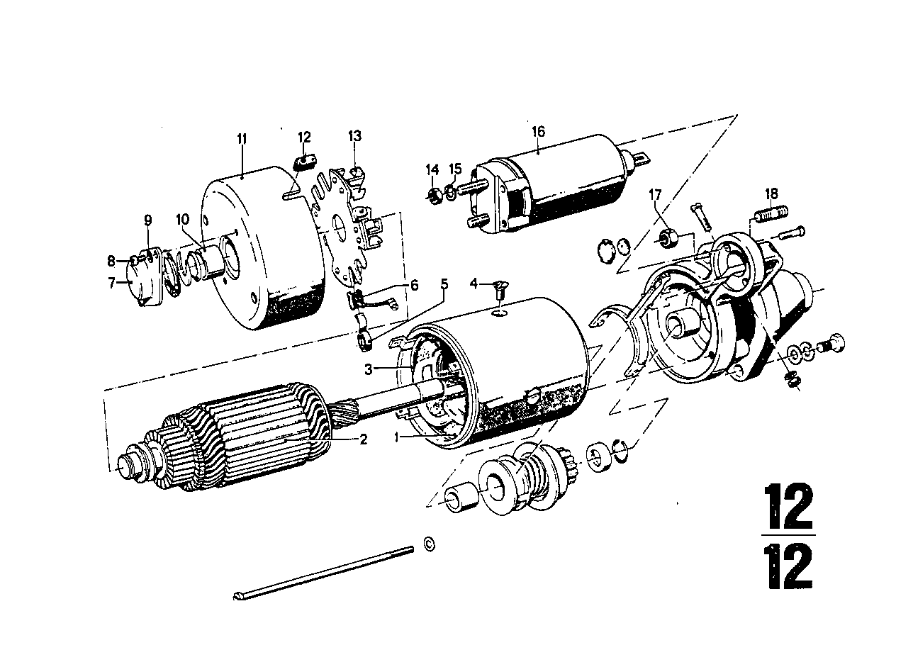 Motor de arranque - peças individuais