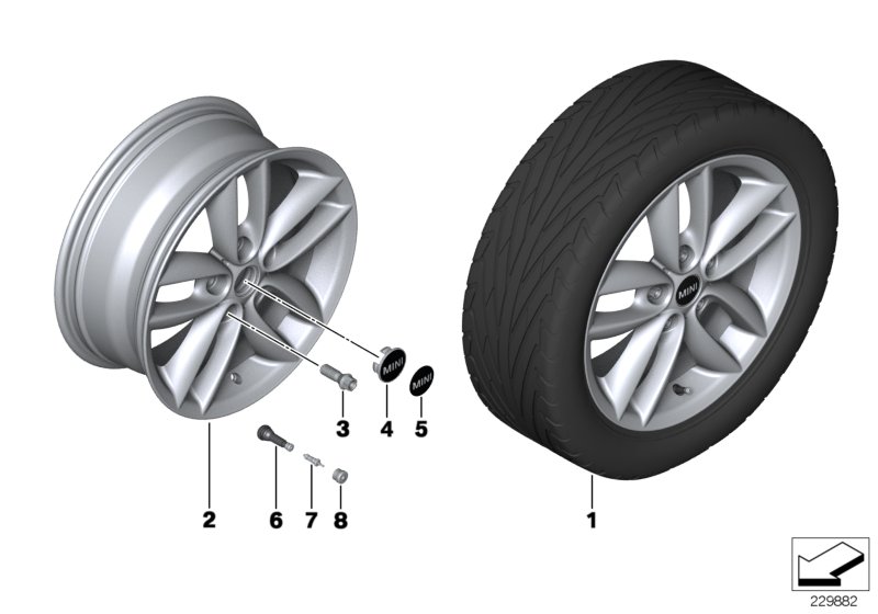 MINI 轻合金车轮 5-Star Double Spoke 124