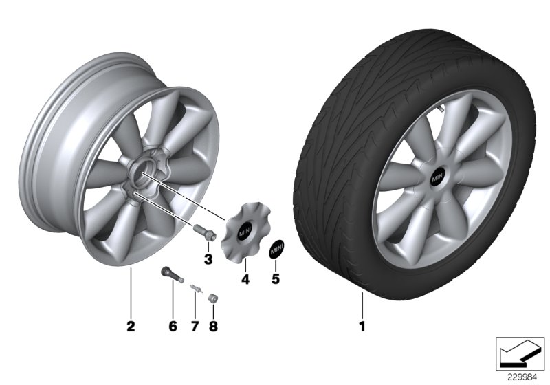 ล้ออัลลอยแบบ Turbo Fan 126 ของ MINI