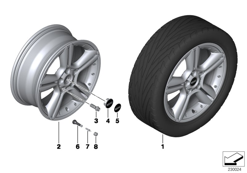 MINI 경합금 휠 5-Star Double Spoke 127