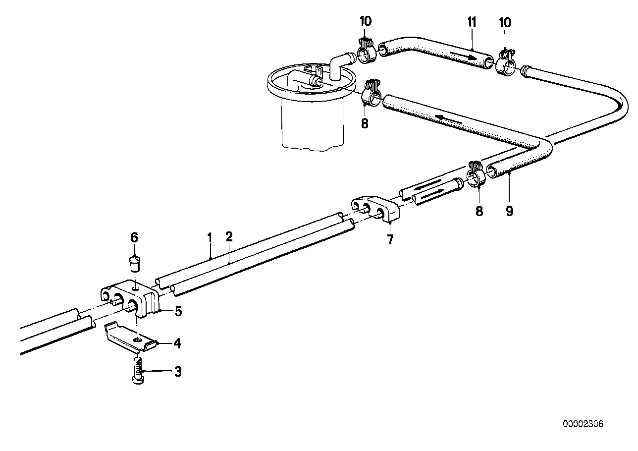 Fuel Pipe and Mounting Parts