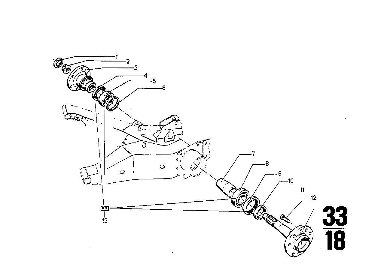 Side shaft/wheel bearings