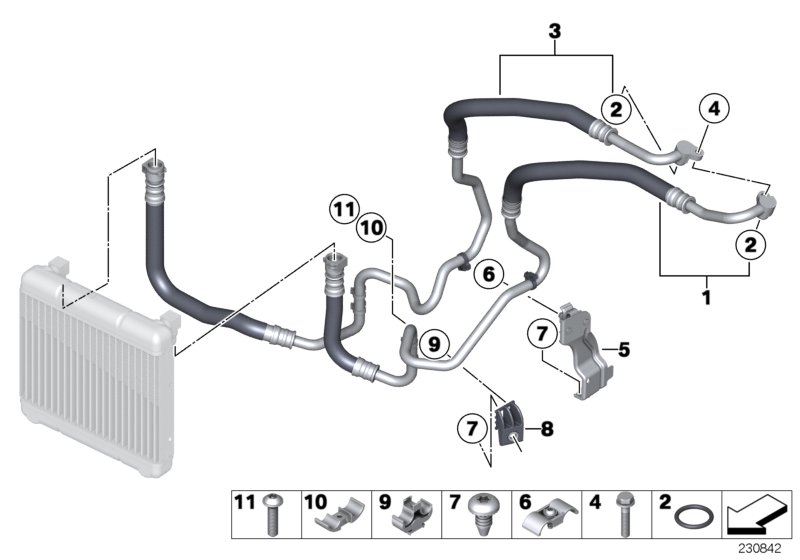 Conduite radiateur huile-moteur