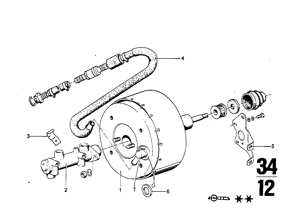 Huvudcylinder m.bromskraftfoerstaerkare