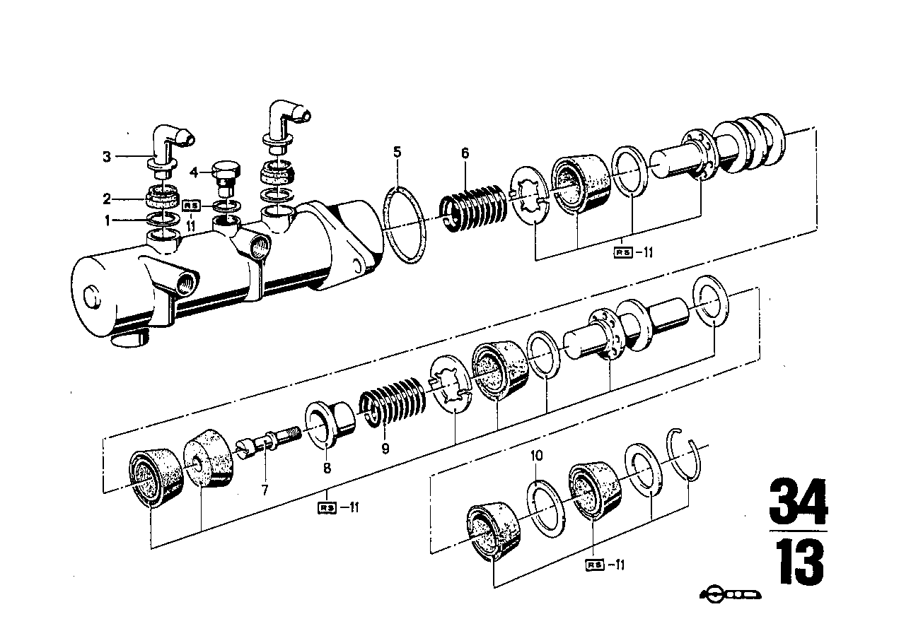 Maitre-cyl. avec ampli force de freinage