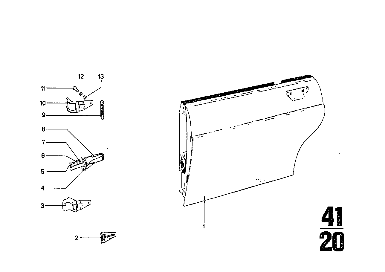 Porta traseira - dobradiça/limitador