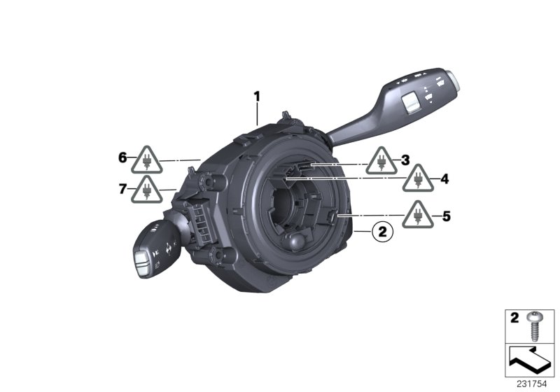 Switch cluster steering column