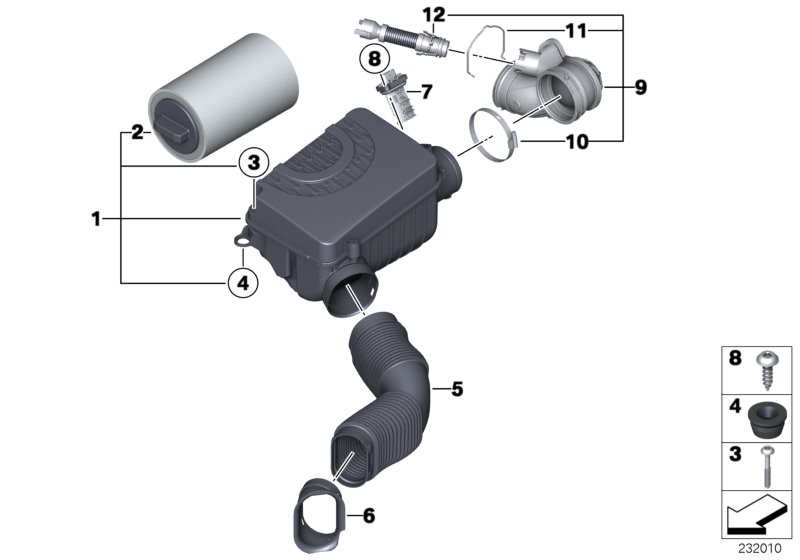 Inlaatluchtdemper/Filterelement/HFM