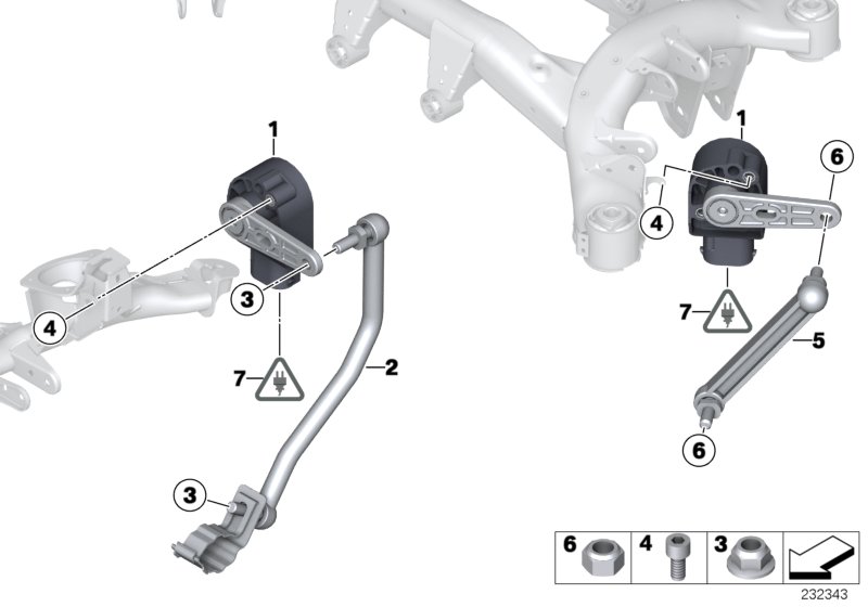 Headlight vertical aim control sensor