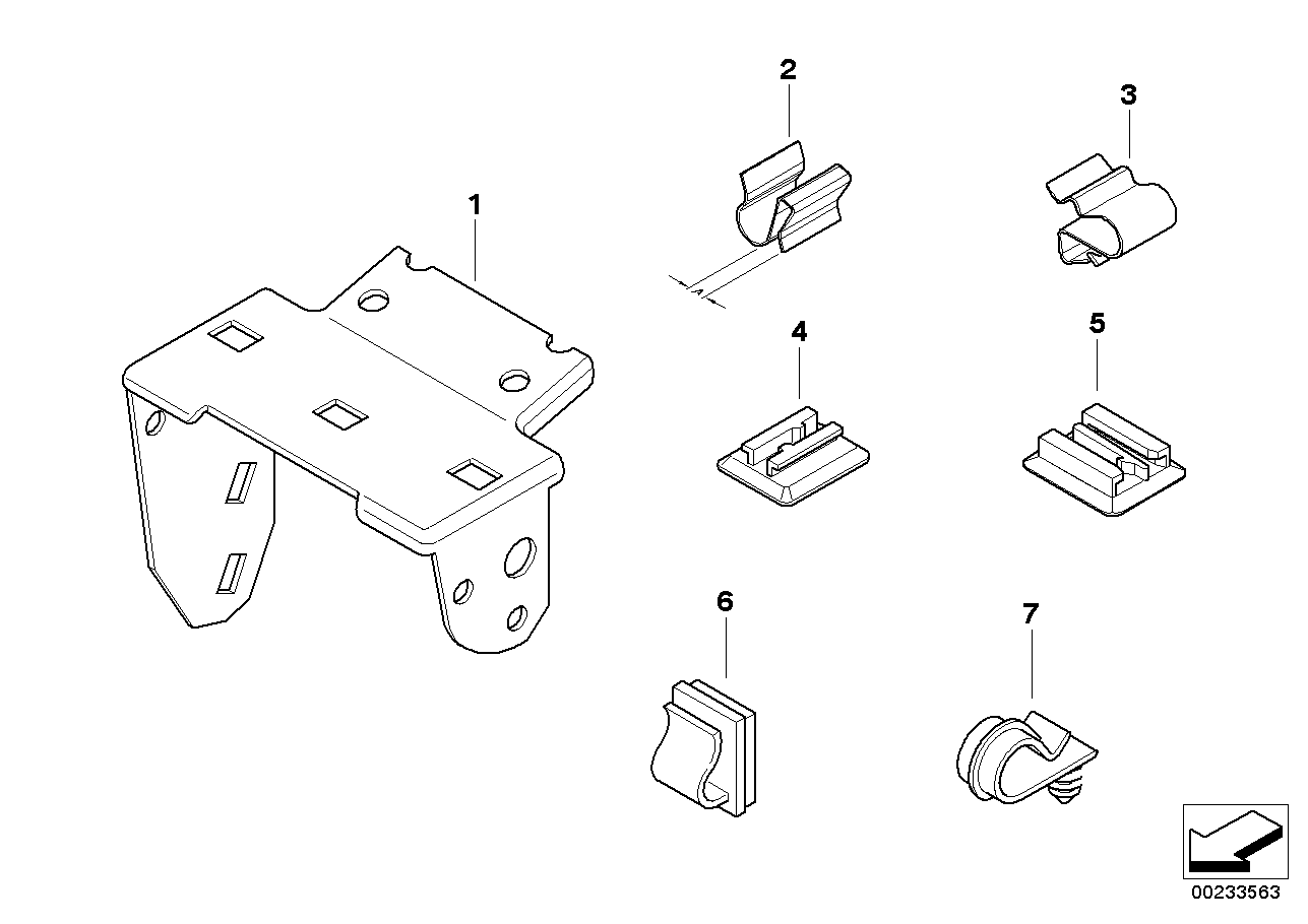 Holder, plug connection/line clip