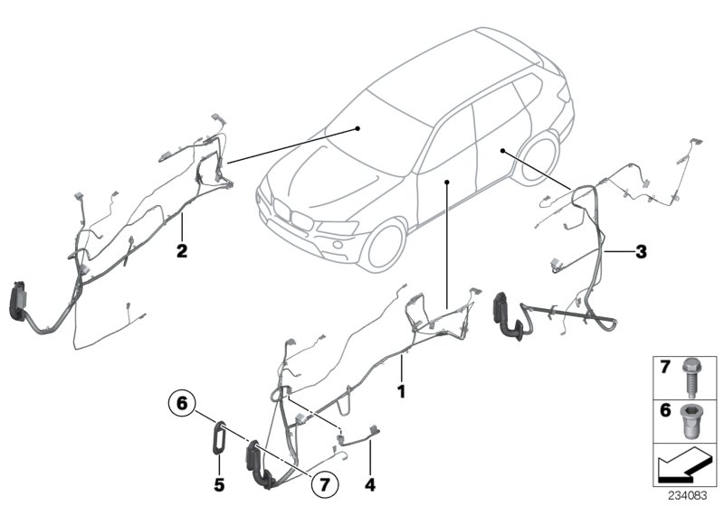 Door cable harness