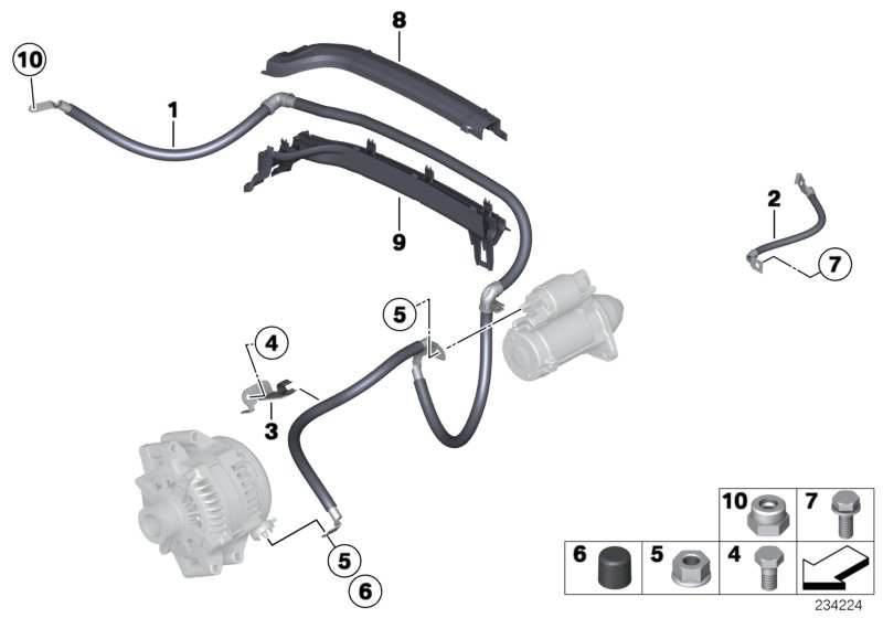 Câble électrique de démarreur