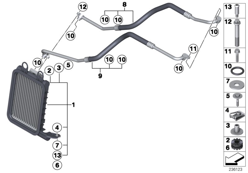 Engine oil cooler/oil cooler line