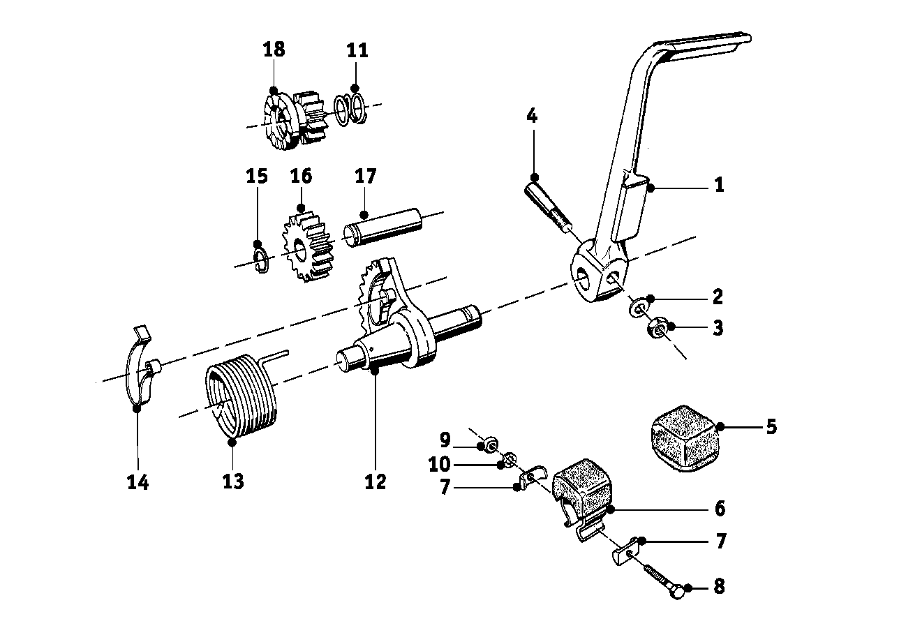 4-speed transmission with kick starter