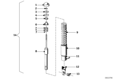 Jambe de suspension arrière