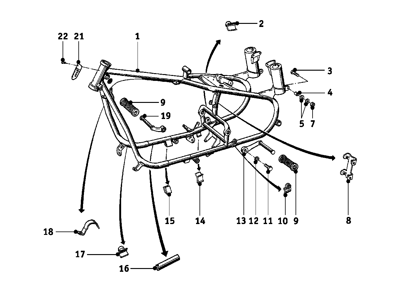 Parte dianteira da estrutura