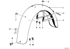 Rear mudguard mounting parts