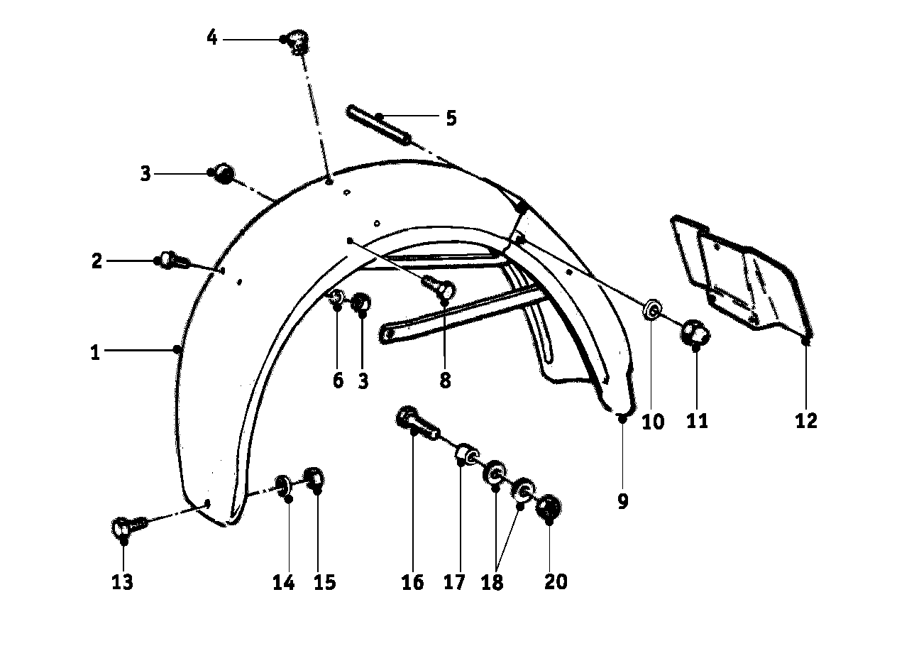 Hinterradkotflügel Anbauteile