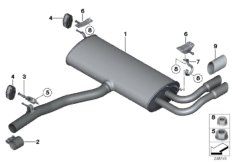 Exhaust system, rear