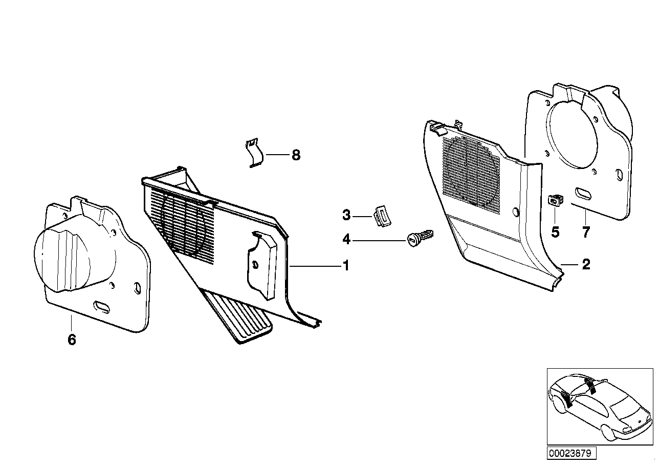 Trim panel leg room