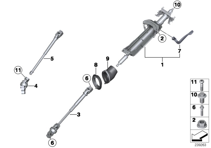 Steering column man.adjust./Mount. parts