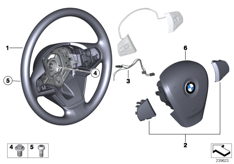 Steering wheel, leather