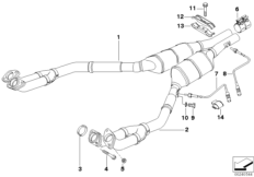 Catalytic converter/front silencer