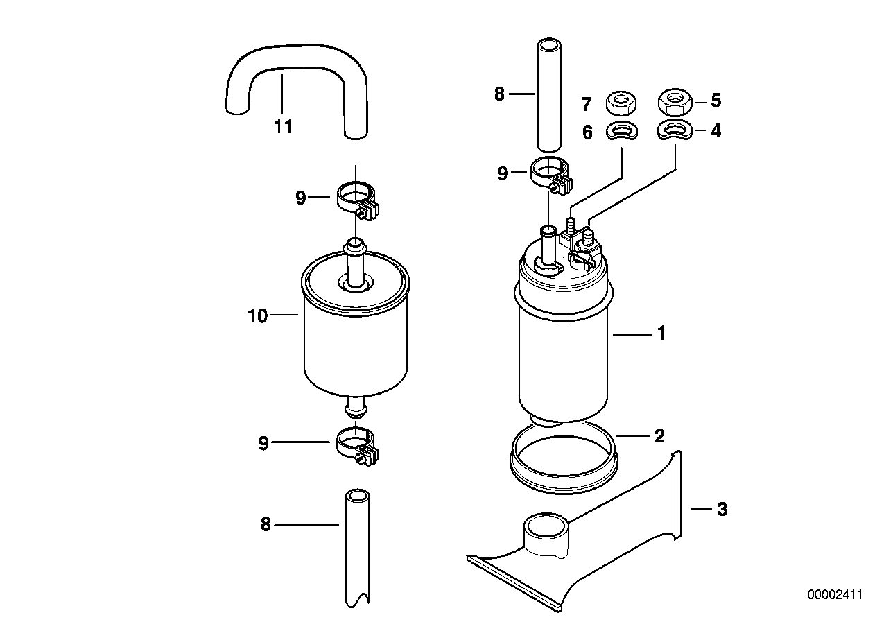 Alimentazione carburante/pompa/filtro