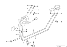 Fuel tank ventilation/Attaching parts