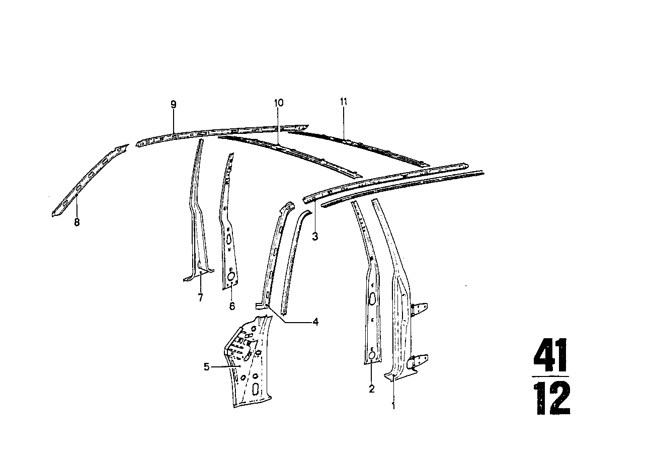 Body-side frame-side member/columns