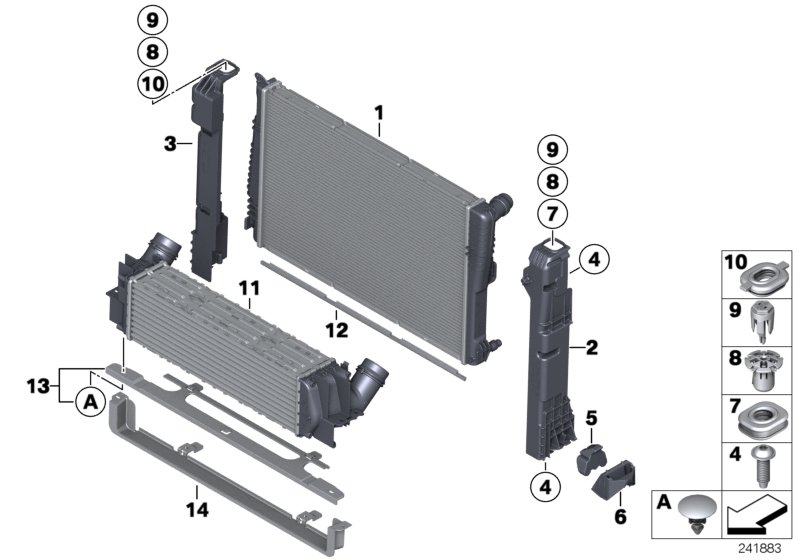 Mounting parts f radiator