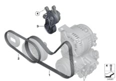 Belt drive-alternator/AC/power steering