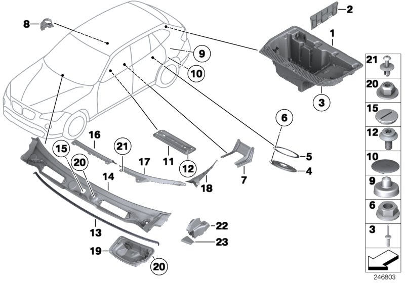 Mounting parts, body