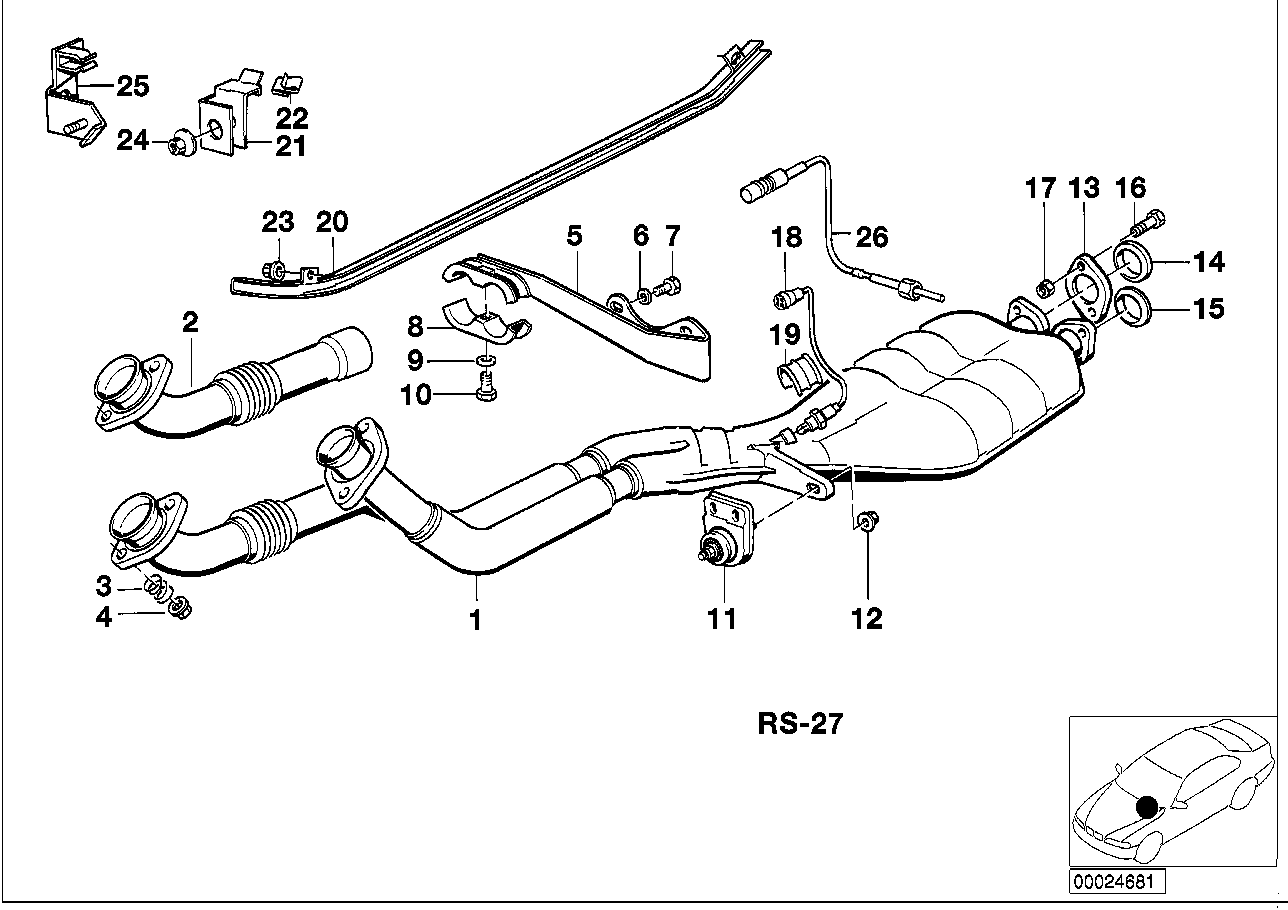 Avgassystem med katalysator