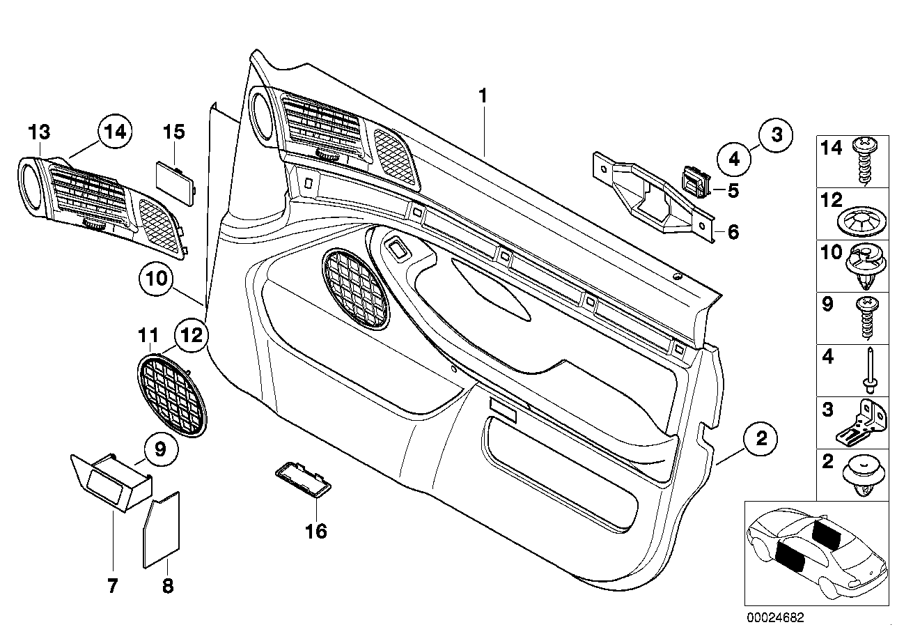 Revêtement de porte avant/airbag latéral