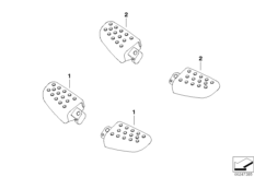 Fussrasten magnesium matt/Chrom