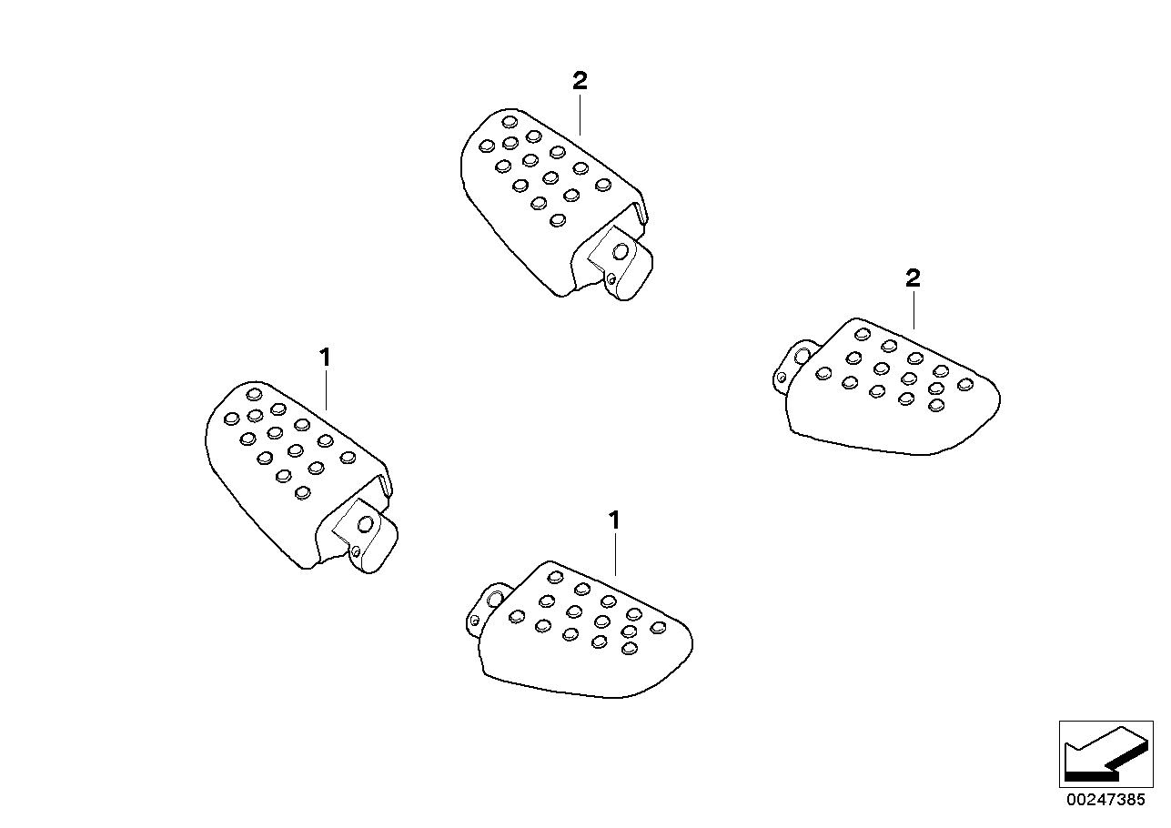 Упоры для ног magnesium матовые/хром.