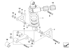 Spring strut, rear