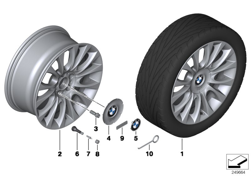BMW LA wheel individual V spoke 349-19"